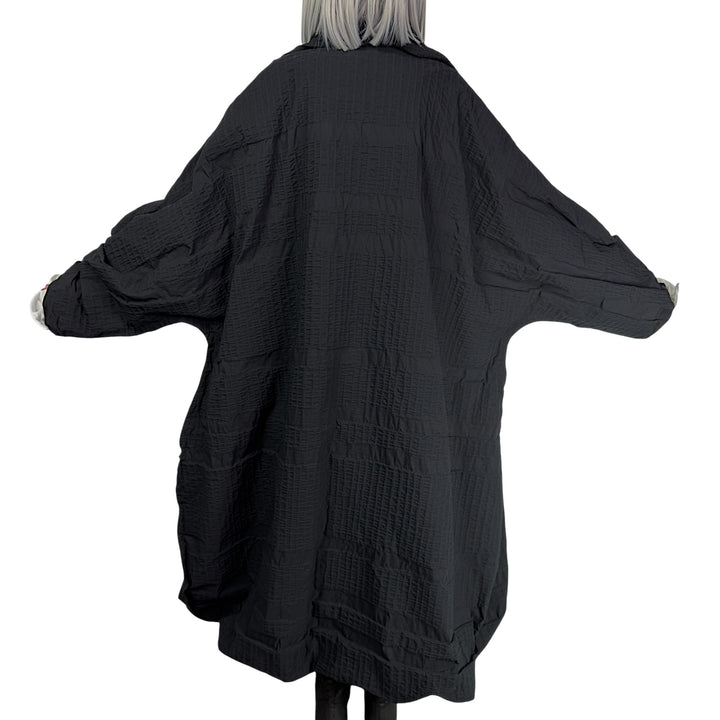 3D OPTIC SHAWL COLLAR COAT