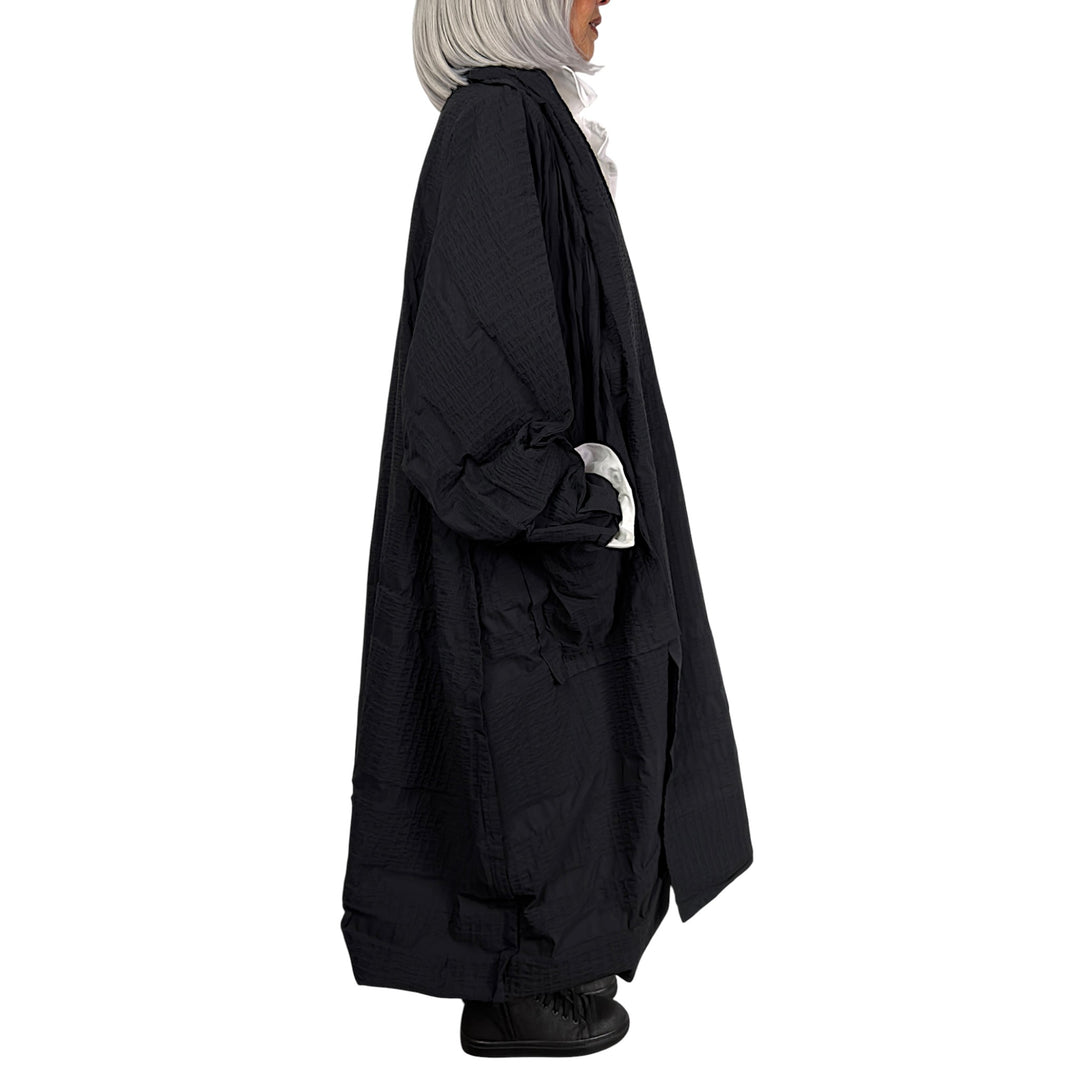 3D OPTIC SHAWL COLLAR COAT