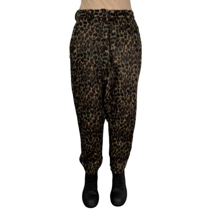 LEOPARD PRINT FAUX FUR TROUSER