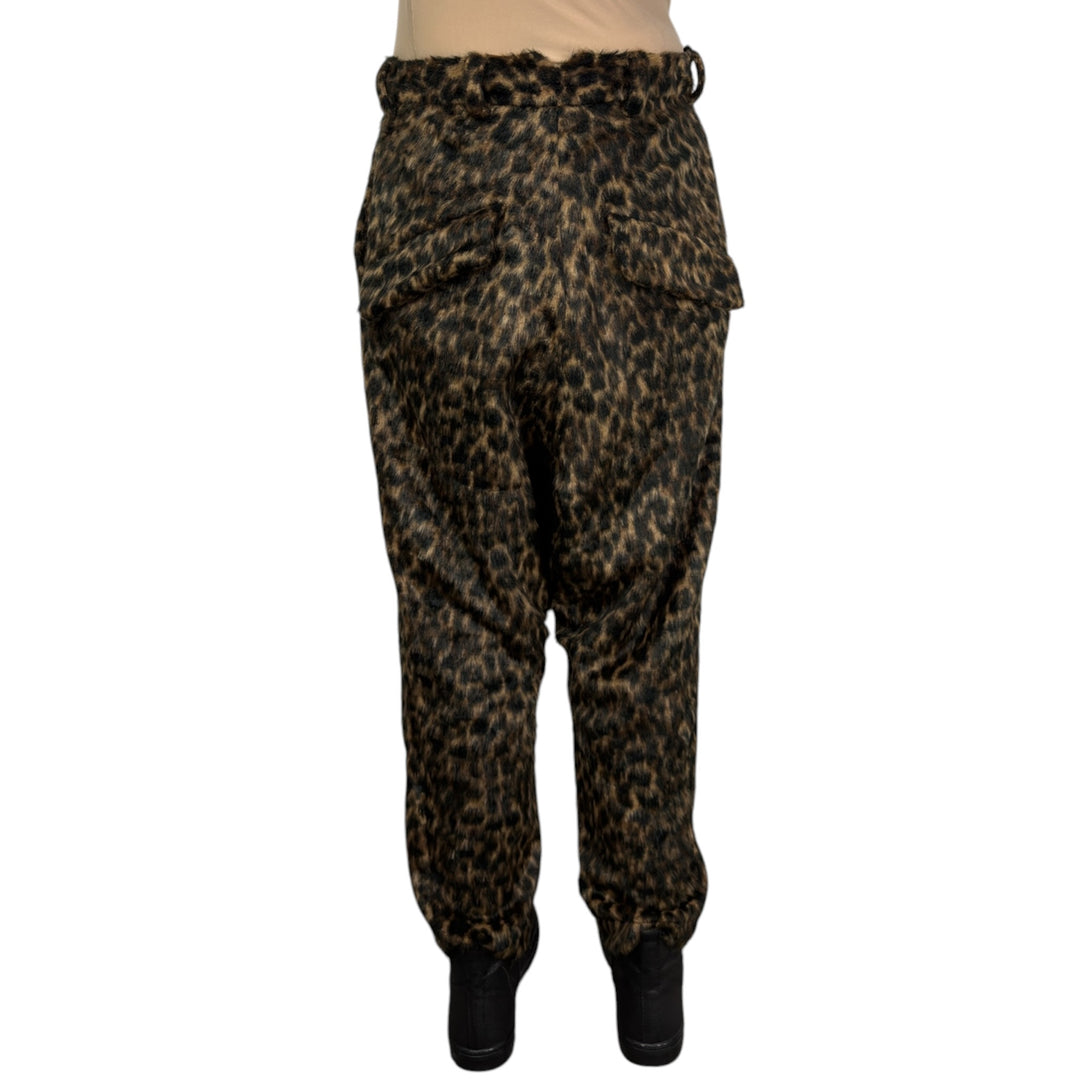 LEOPARD PRINT FAUX FUR TROUSER