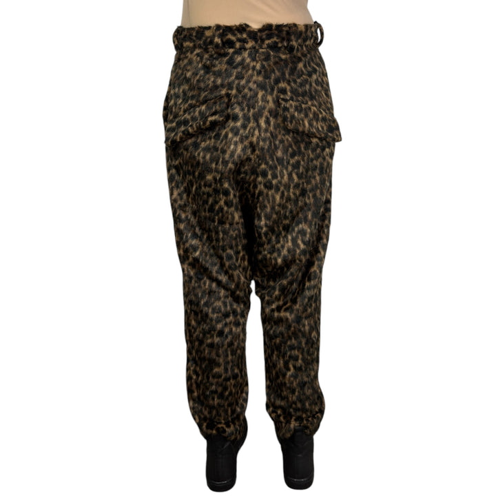 LEOPARD PRINT FAUX FUR TROUSER