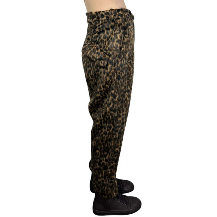 LEOPARD PRINT FAUX FUR TROUSER