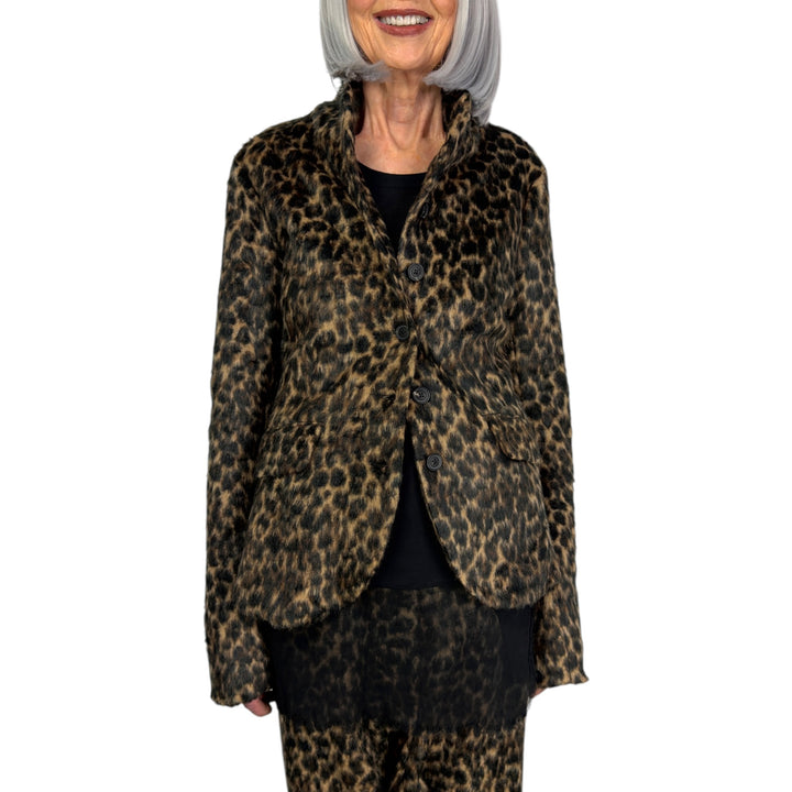 LEOPARD PRINT FAUX FUR JACKET