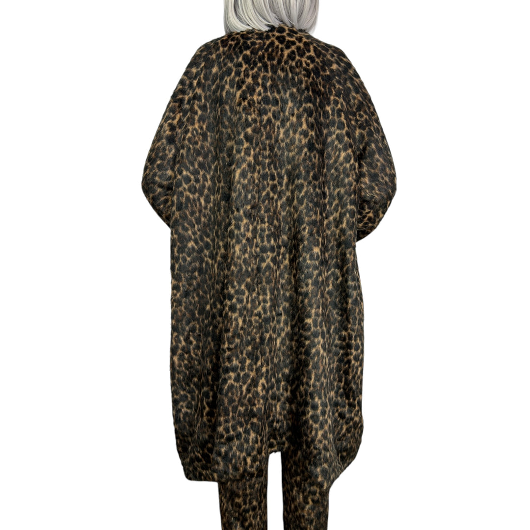 LEOPARD PRINT FAUX FUR COAT