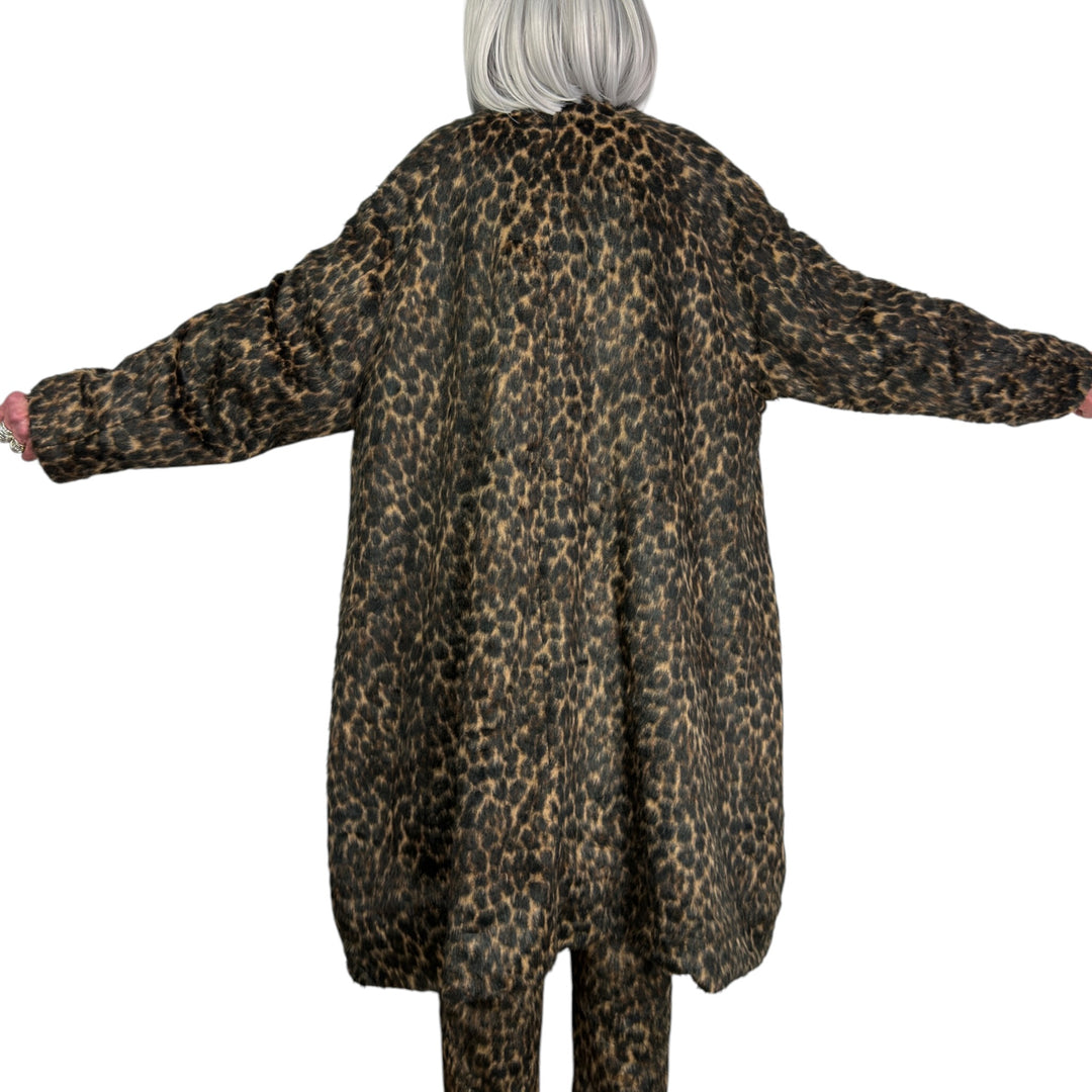 LEOPARD PRINT FAUX FUR COAT