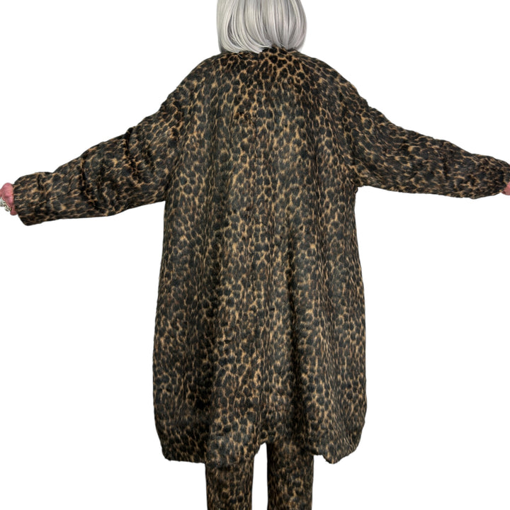 LEOPARD PRINT FAUX FUR COAT