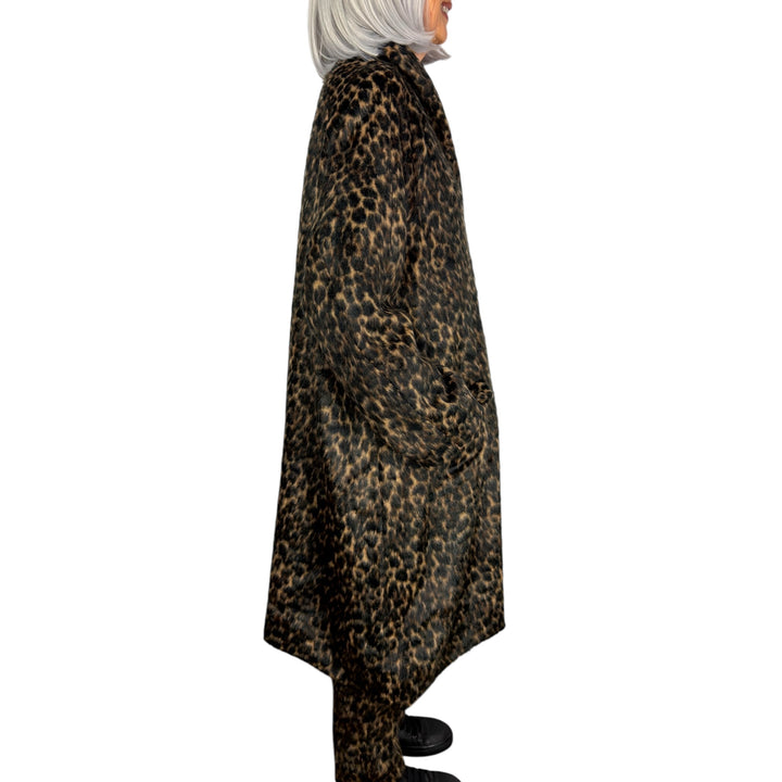 LEOPARD PRINT FAUX FUR COAT