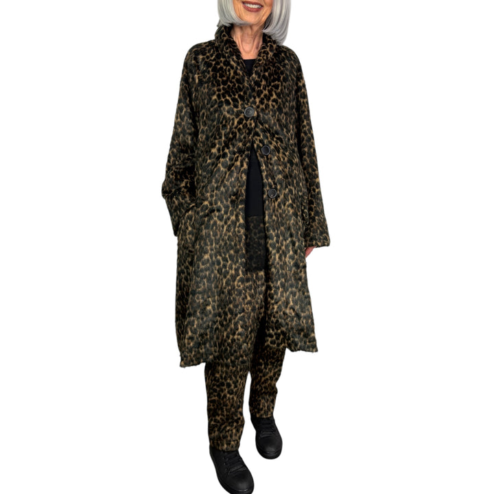 LEOPARD PRINT FAUX FUR COAT