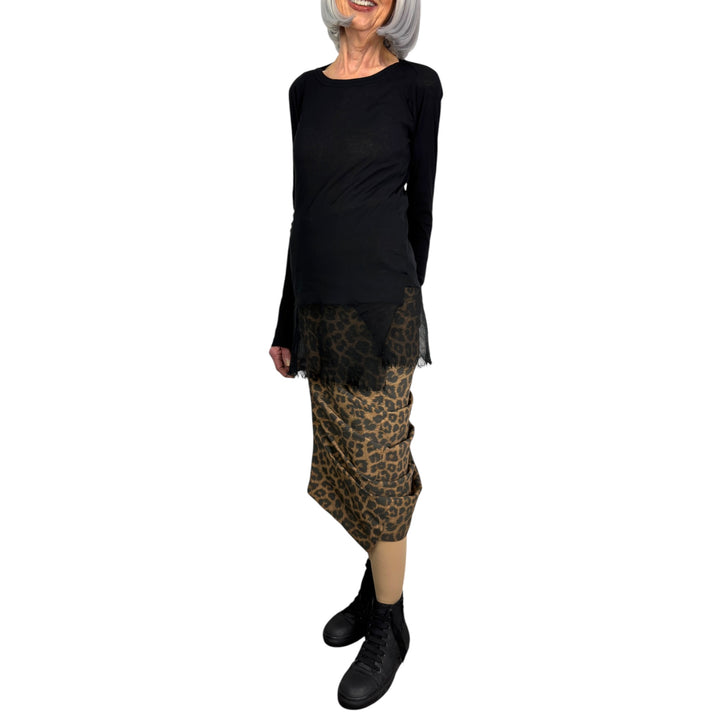 LEOPARD PRINT SLIM SKIRT
