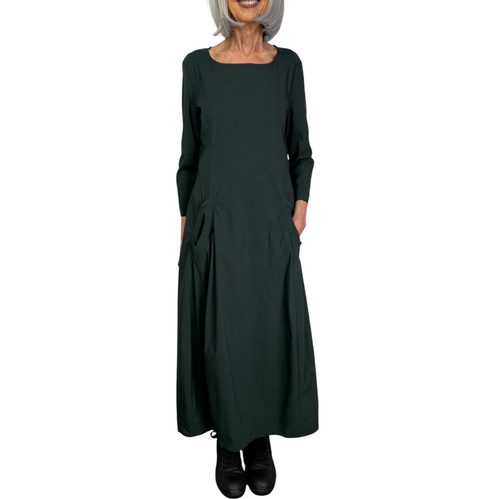 3/4 SLEEVE CURVED SKIRT DRESS