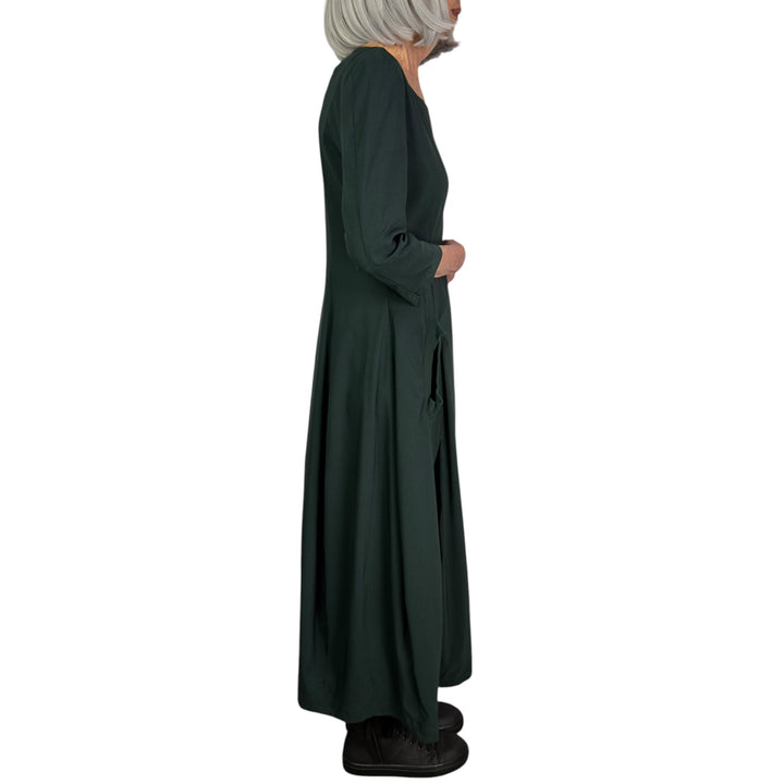 3/4 SLEEVE CURVED SKIRT DRESS