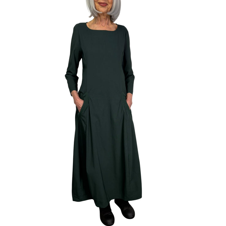 3/4 SLEEVE CURVED SKIRT DRESS