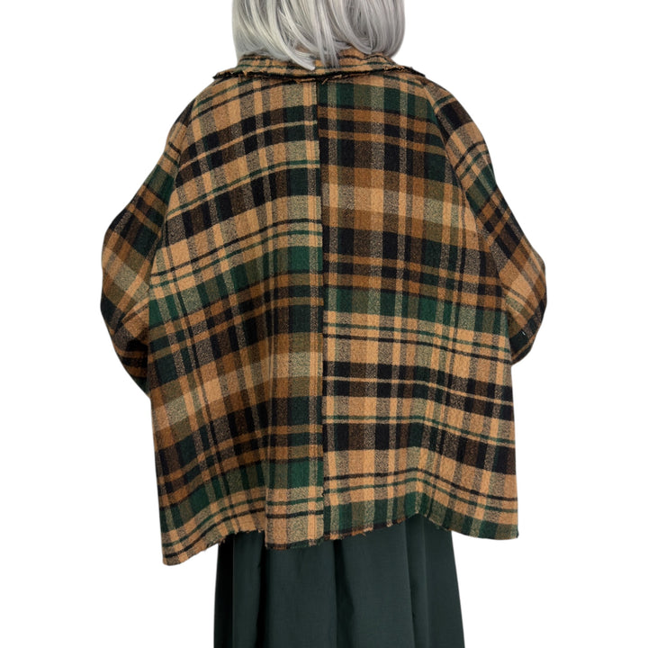 WOOL PLAID BOXY JACKET