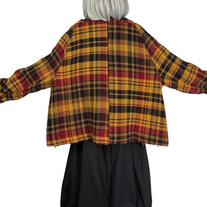 WOOL PLAID BOXY JACKET