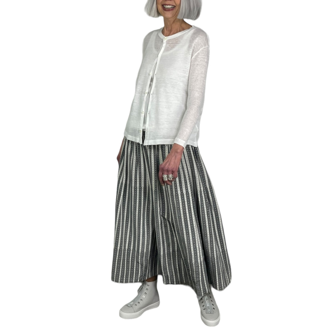 DOT STRIPE LOOMED SKIRT