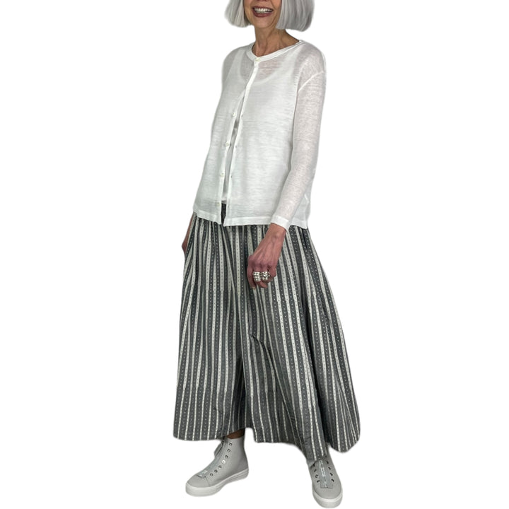 DOT STRIPE LOOMED SKIRT