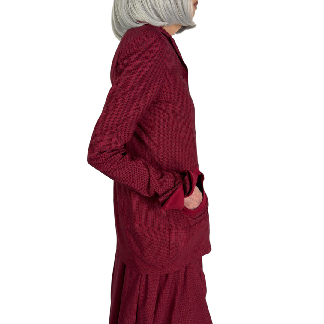 CHECK PRINT SHAPED JACKET