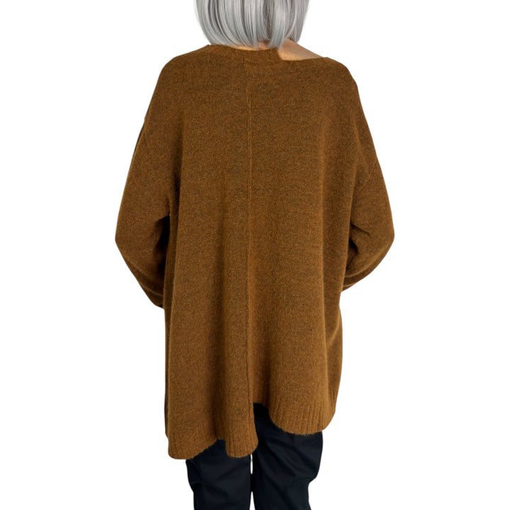 ASYMMETRIC NECK & HEM SWEATER