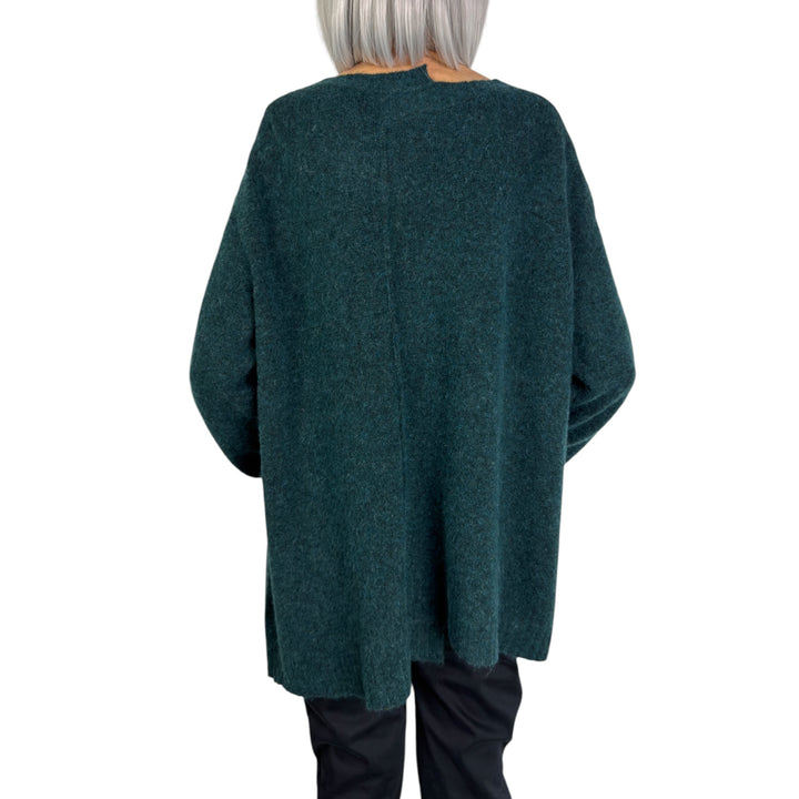 ASYMMETRIC NECK & HEM SWEATER
