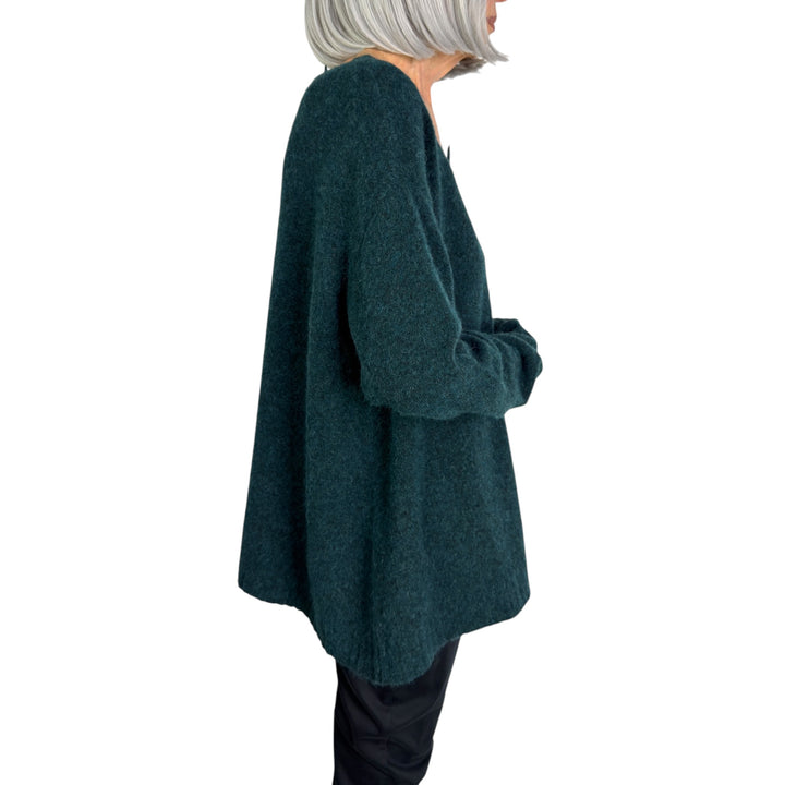 ASYMMETRIC NECK & HEM SWEATER