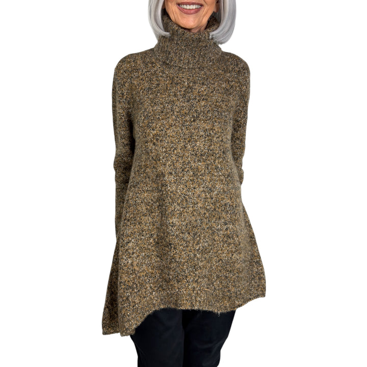 ASYMMETRIC HEM TURTLENECK SWEATER