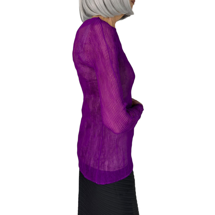 CHIFFON TWIST 2 CREW NECK TOP