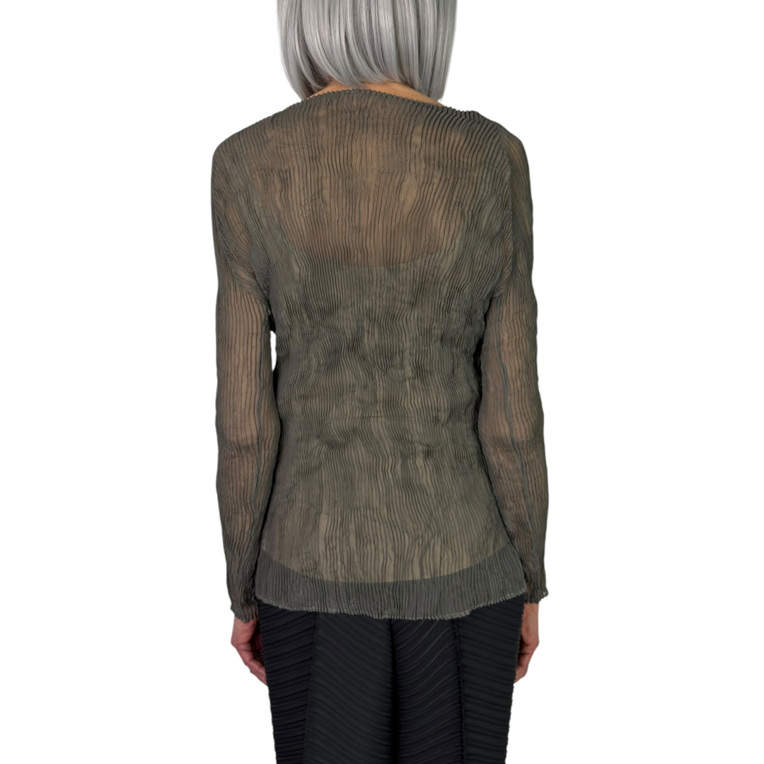 CHIFFON TWIST 2 CREW NECK TOP