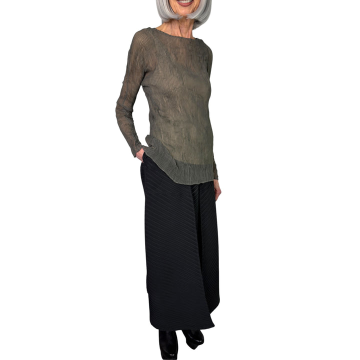 CHIFFON TWIST 2 CREW NECK TOP