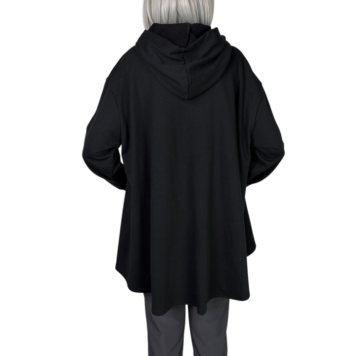 TULLE HEM HOODED SWEATSHIRT
