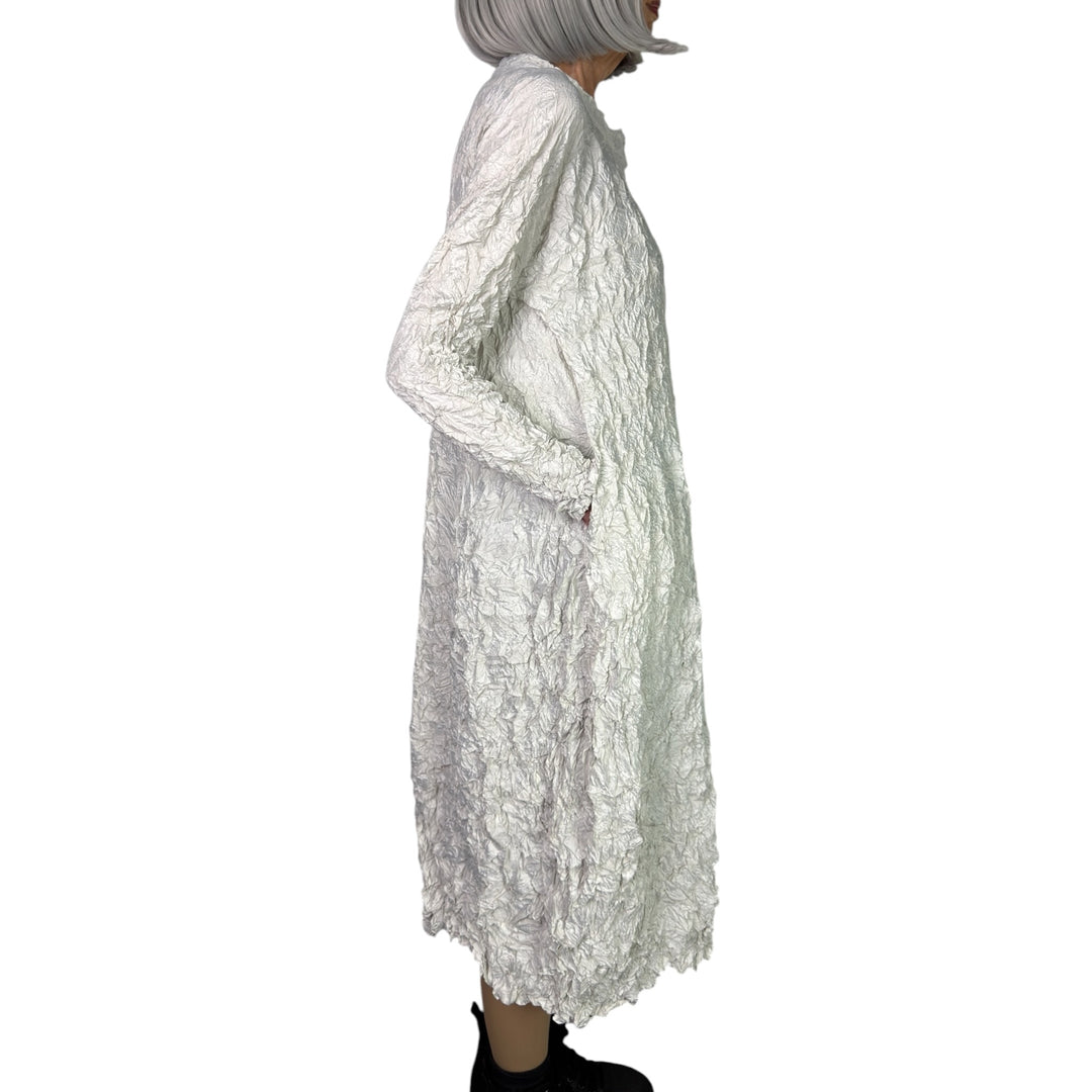 SOLID CRINKLE PLEAT DRESS