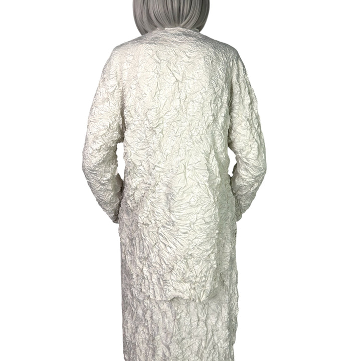 CRINKLE PLEAT BUTTON FRONT SHIRT