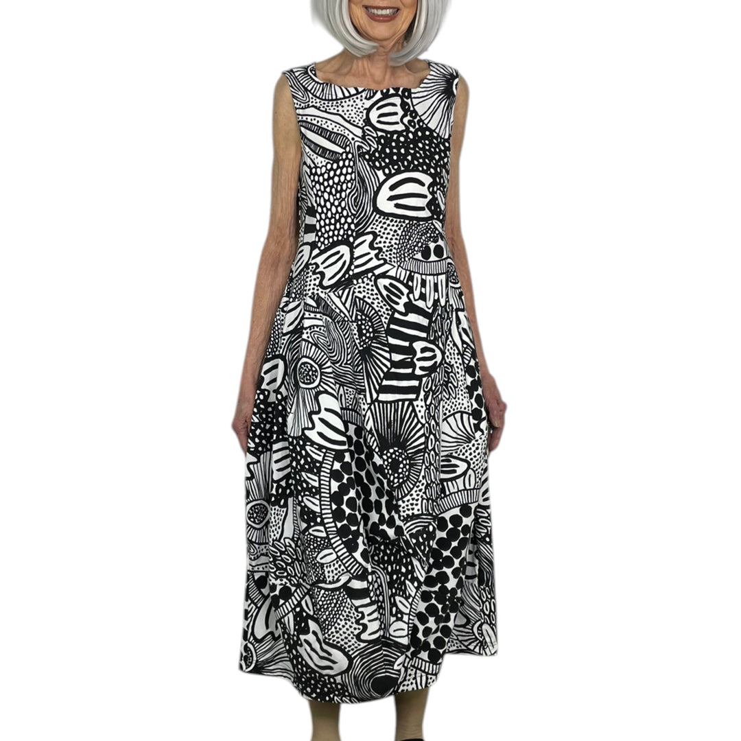 PRINT SLEEVELESS DRESS