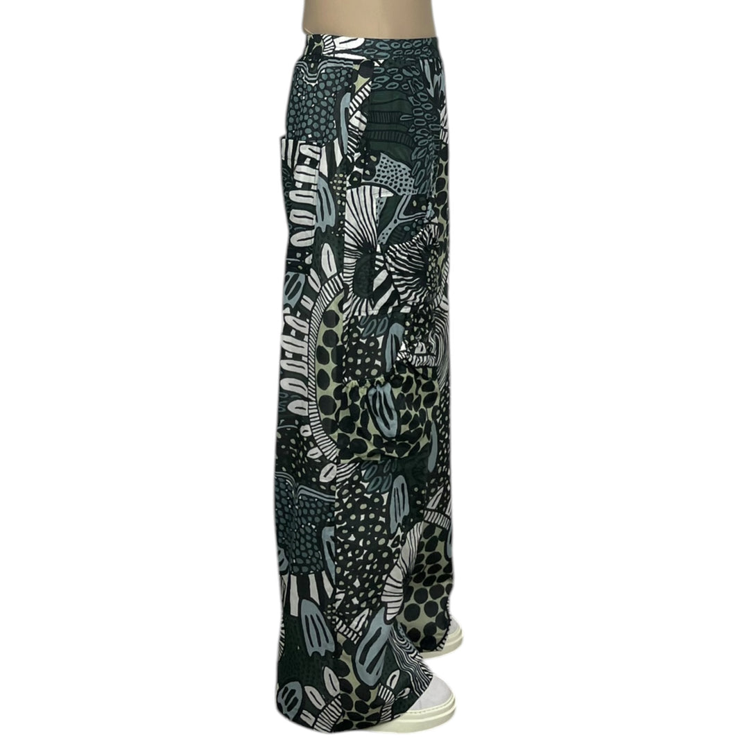 LINED PRINT VOILE PANT