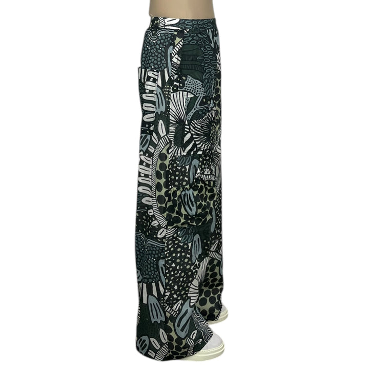 LINED PRINT VOILE PANT