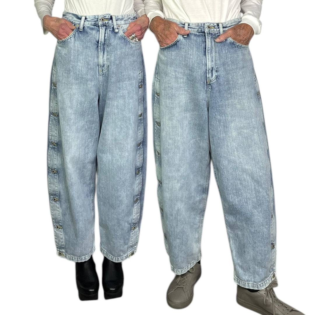 SIDE BUTTON DENIM PANT