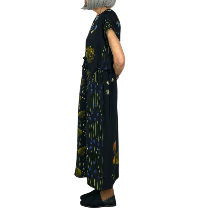 FLORAL PRINT SILK SIMPLE DRESS