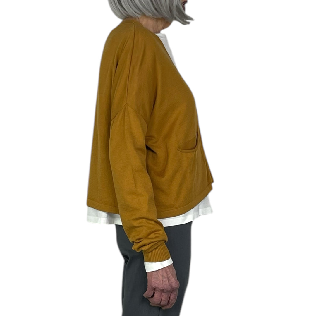 PLAIN KNIT COTTON CARDIGAN