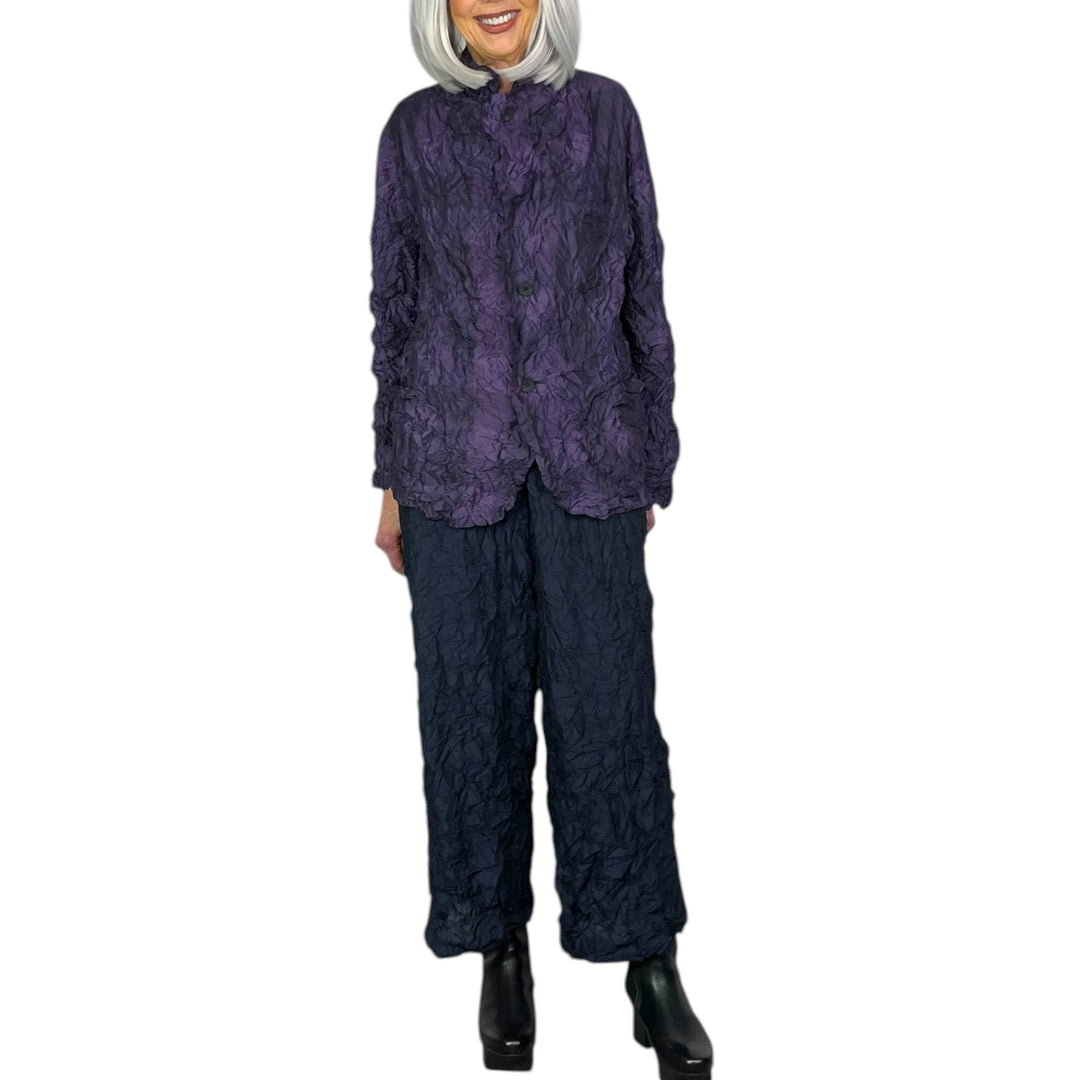 LARGE GINGHAM CRINKLE PLEAT JACKET