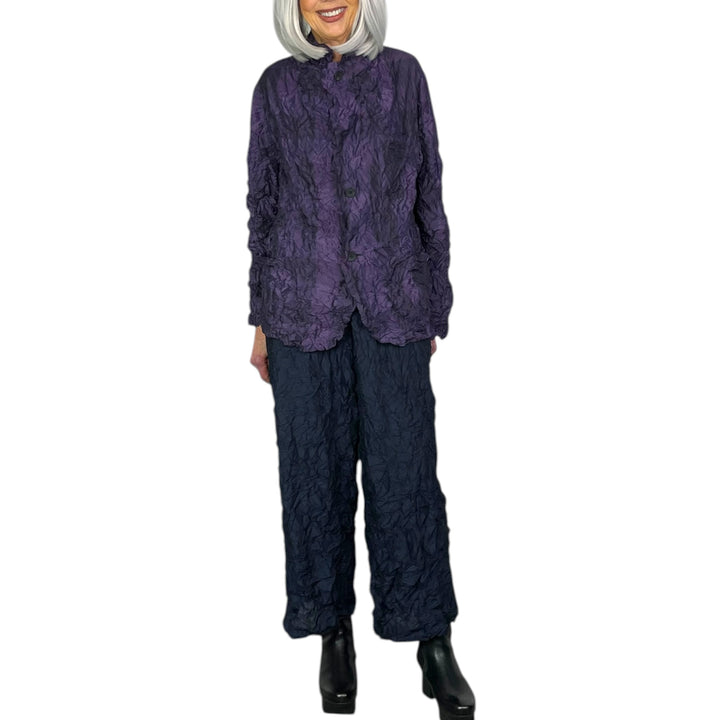 LARGE GINGHAM CRINKLE PLEAT JACKET