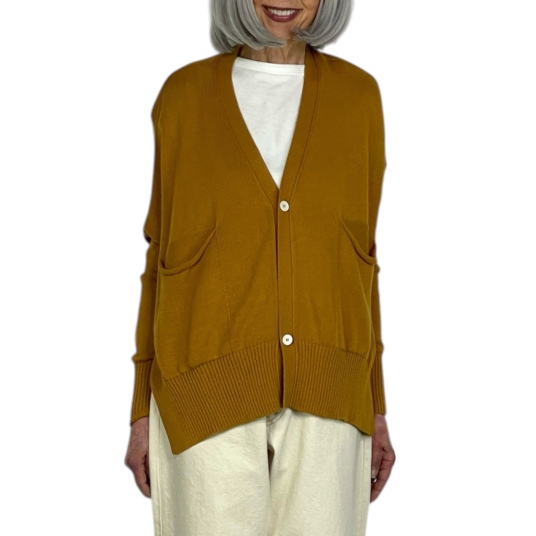 SIDE SLIT COTTON CARDIGAN 