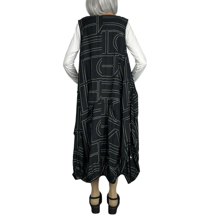 WHITE LINES JUMPER DRESS