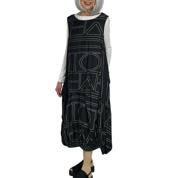 WHITE LINES JUMPER DRESS