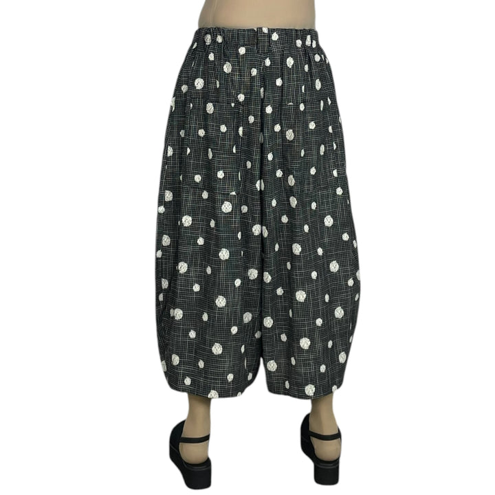 EMBROIDERED DOTS WIDE LEG PANT