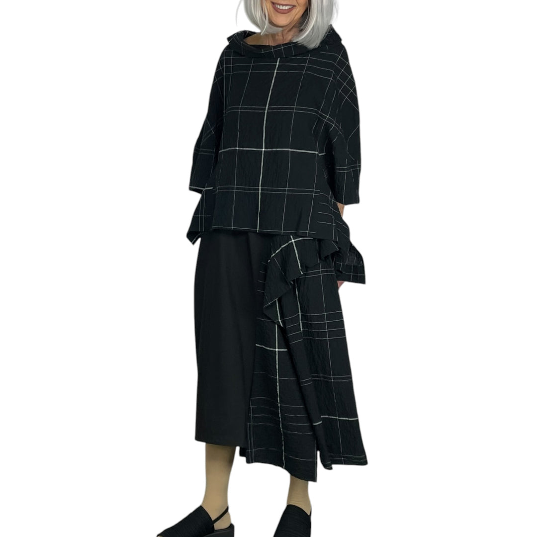 WINDOWPANE/SOLID SKIRT