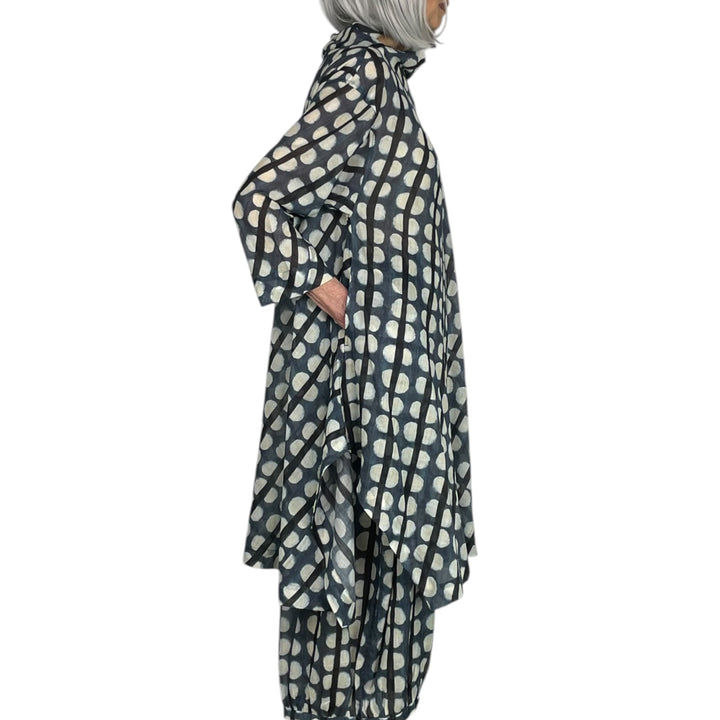 SHEER DOT/STRIPE PRINT DRESS
