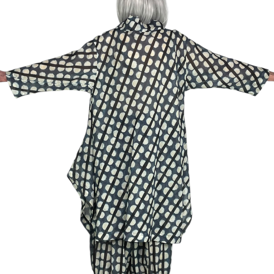 SHEER DOT/STRIPE PRINT DRESS