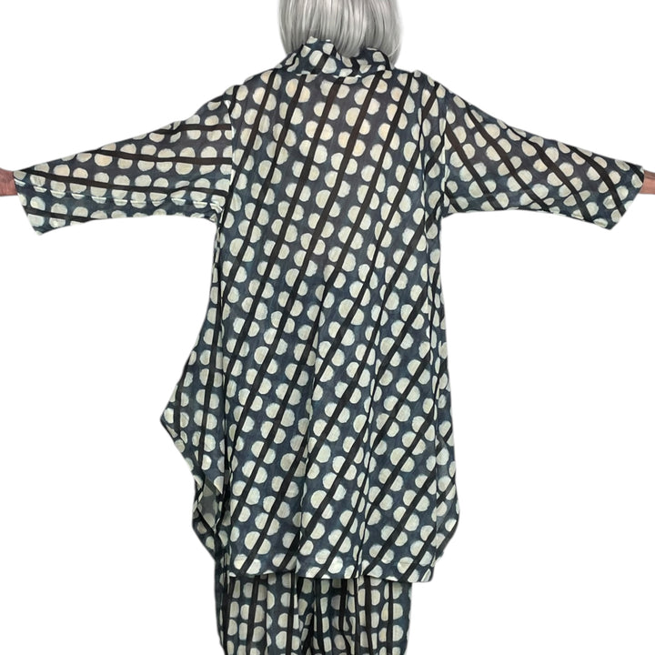 SHEER DOT/STRIPE PRINT DRESS