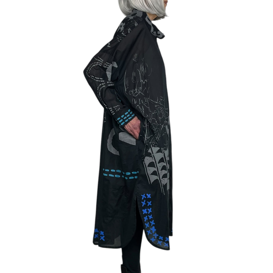 PRINTED VOILE SHIRTDRESS