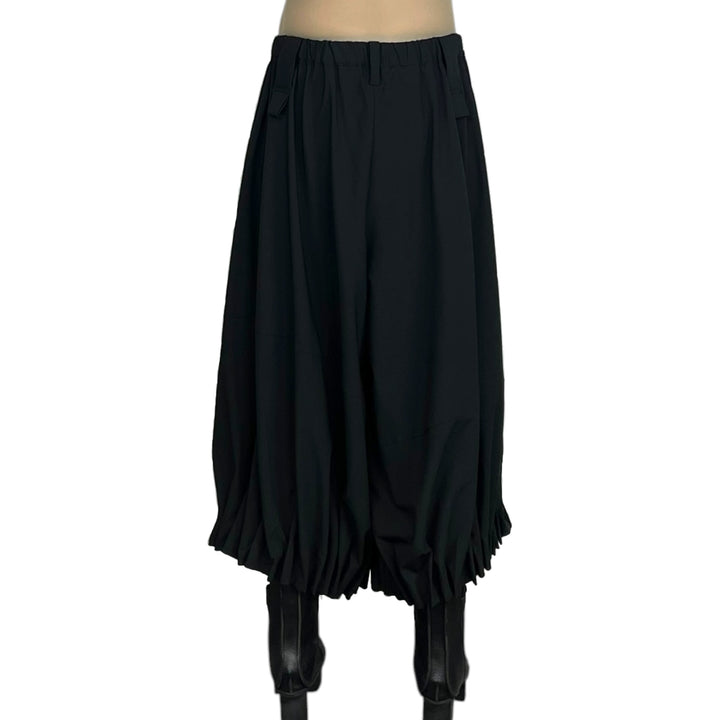 PLEATED HEM WIDE LEG PANT
