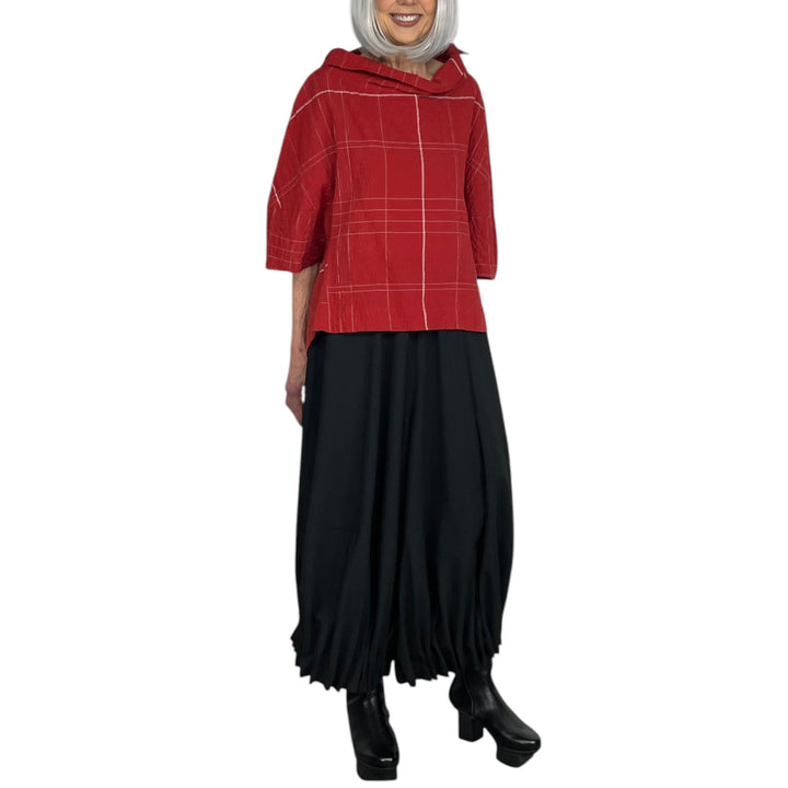 PLEATED HEM WIDE LEG PANT